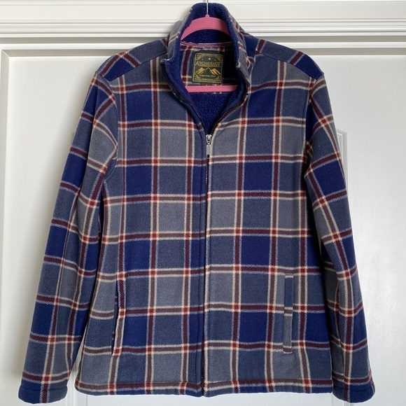 Anchorage Plaid Flannel Shacket Jacket Sherpa Women's M barn coat Chore jacket - Picture 1 of 7